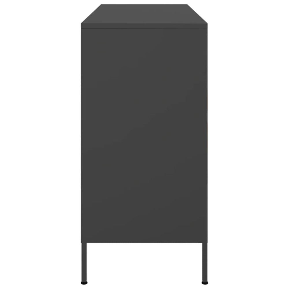 Produktbild för Skåp svart 100,5x39x79 cm stål