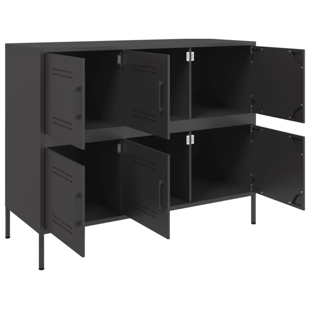 Produktbild för Skåp svart 100,5x39x79 cm stål
