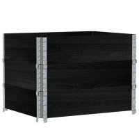 Produktbild för Pallkragar 3 st svart 80x60 cm massivt furu