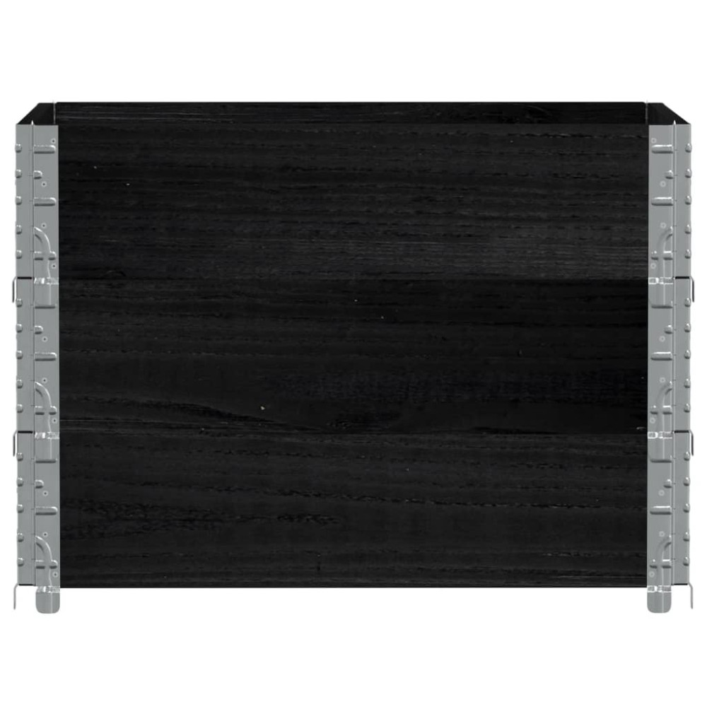 Produktbild för Pallkragar 3 st svart 80x60 cm massivt furu