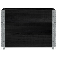 Produktbild för Pallkragar 3 st svart 80x60 cm massivt furu