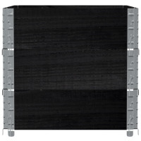 Produktbild för Pallkragar 3 st svart 80x60 cm massivt furu