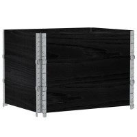 Produktbild för Pallkragar 3 st svart 80x60 cm massivt furu