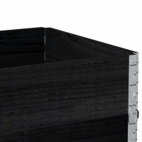 Produktbild för Pallkragar 3 st svart 80x60 cm massivt furu