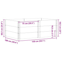 Produktbild för Pallkragar 3 st 150x100 cm massivt furu