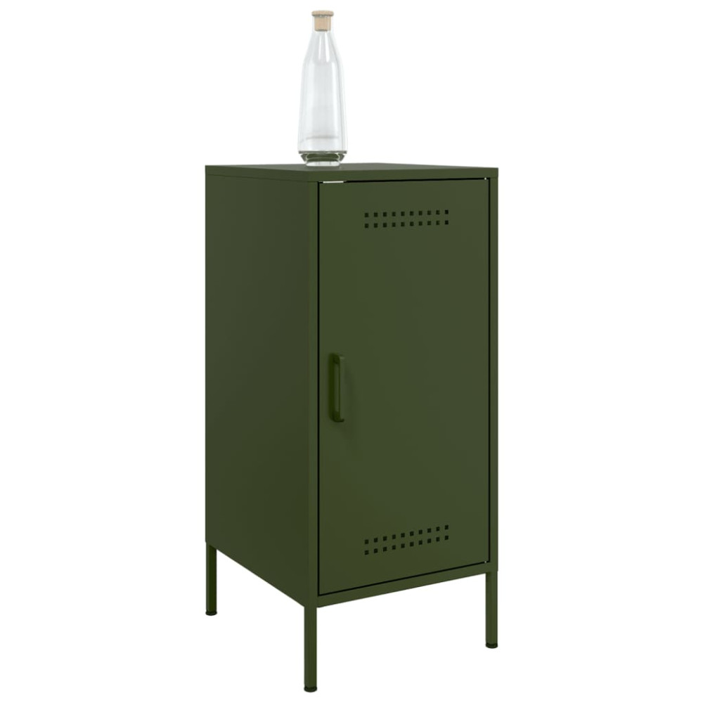 Produktbild för Skåp 2 st olivgrön 36x39x79 cm stål