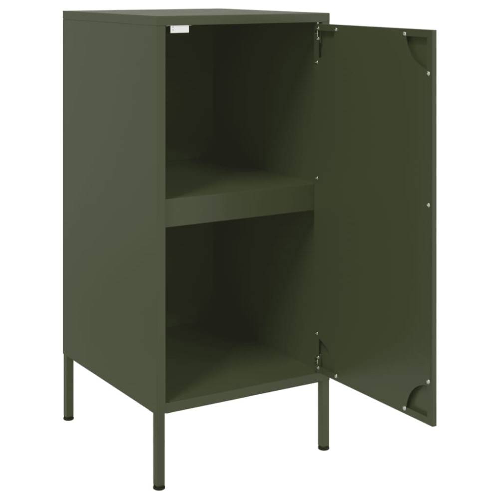 Produktbild för Skåp 2 st olivgrön 36x39x79 cm stål