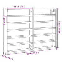 Produktbild för Vitrinskåp vit 80x8,5x58 cm konstruerat trä