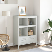 Produktbild för Högskåp vit 68x39x101,5 cm stål