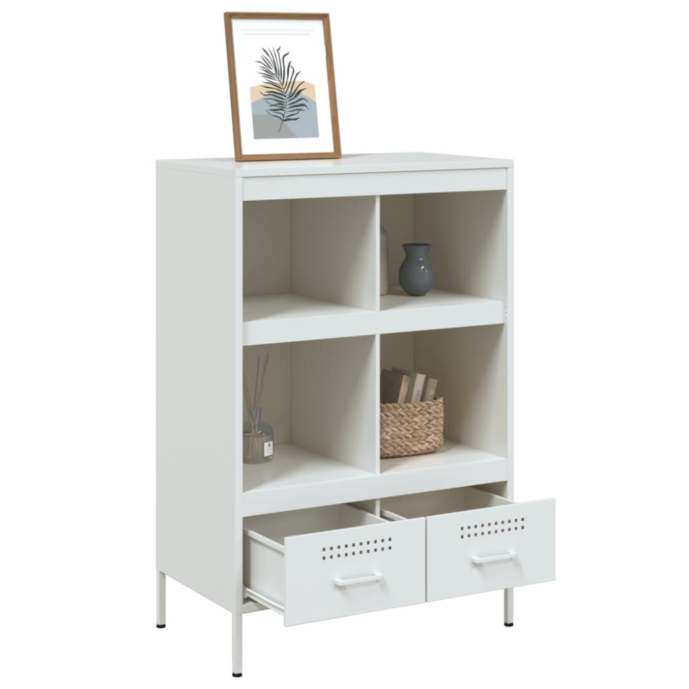 Produktbild för Högskåp vit 68x39x101,5 cm stål