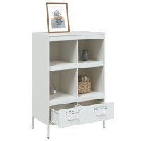 Produktbild för Högskåp vit 68x39x101,5 cm stål