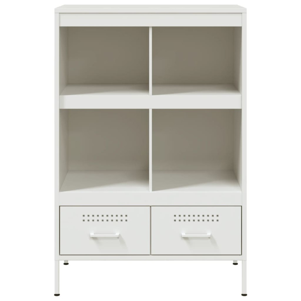 Produktbild för Högskåp vit 68x39x101,5 cm stål