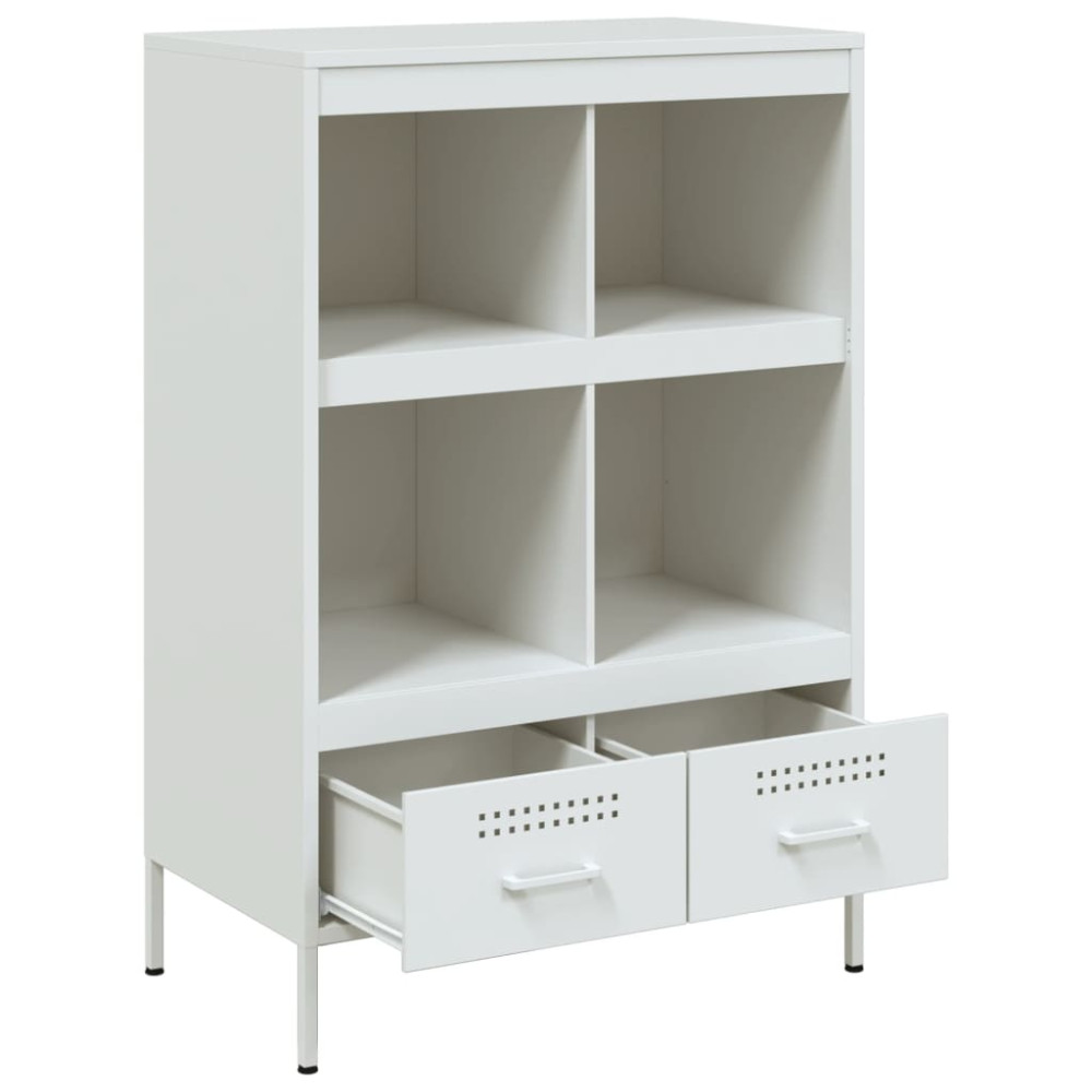 Produktbild för Högskåp vit 68x39x101,5 cm stål