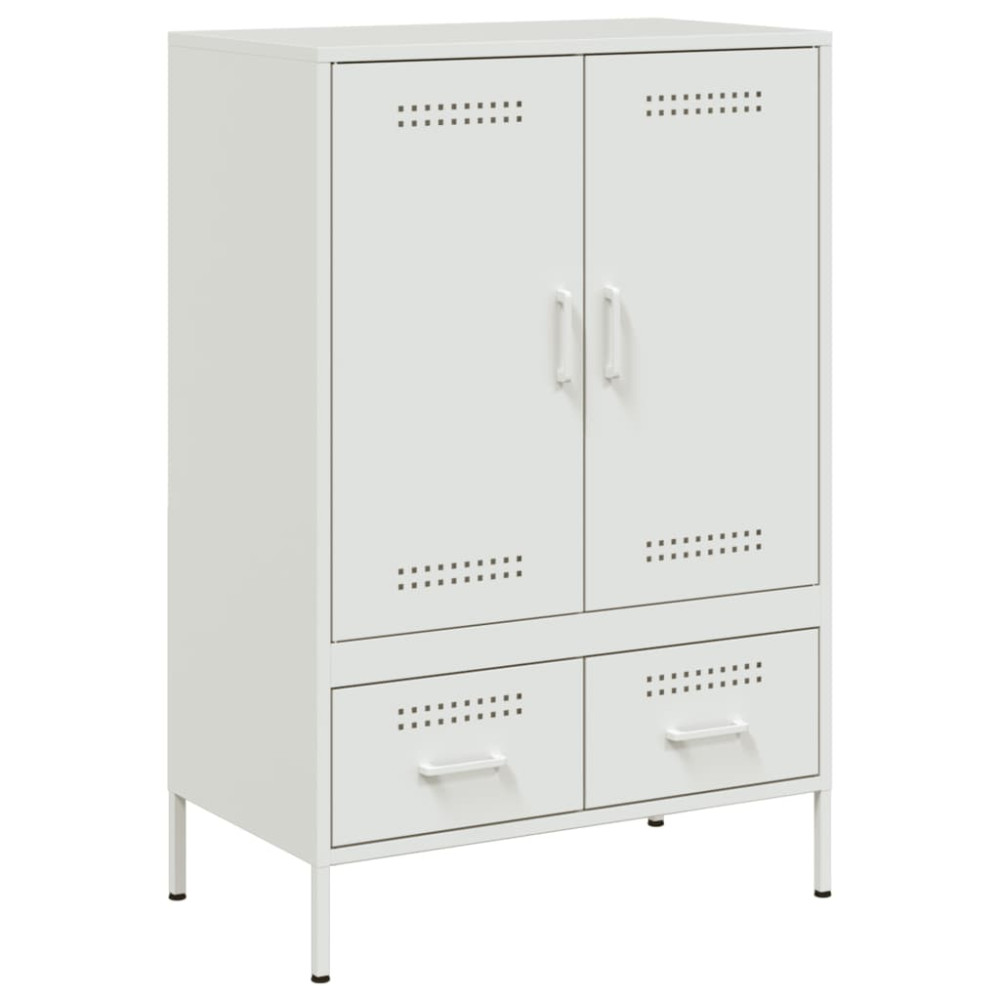 Produktbild för Högskåp vit 68x39x101,5 cm stål