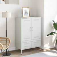 Produktbild för Högskåp vit 68x39x101,5 cm stål