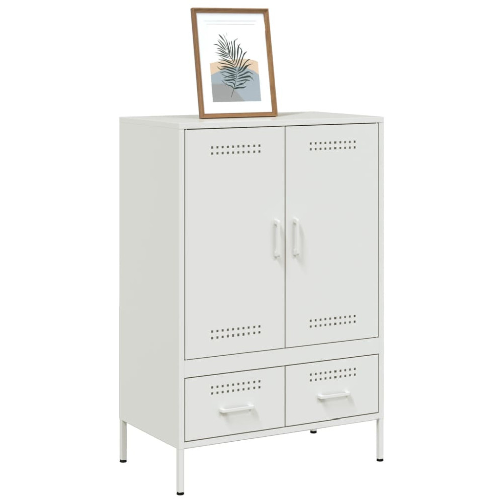 Produktbild för Högskåp vit 68x39x101,5 cm stål