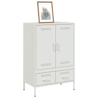 Produktbild för Högskåp vit 68x39x101,5 cm stål