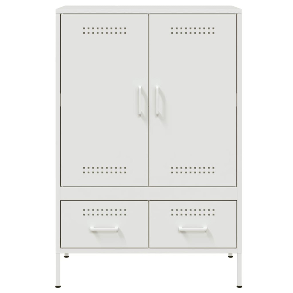 Produktbild för Högskåp vit 68x39x101,5 cm stål