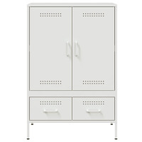 Produktbild för Högskåp vit 68x39x101,5 cm stål
