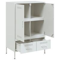 Produktbild för Högskåp vit 68x39x101,5 cm stål