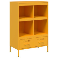 Produktbild för Högskåp senapsgul 68x39x101,5 cm stål