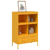 Produktbild för Högskåp senapsgul 68x39x101,5 cm stål