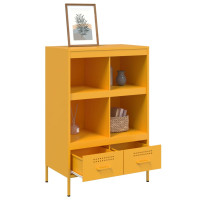 Produktbild för Högskåp senapsgul 68x39x101,5 cm stål