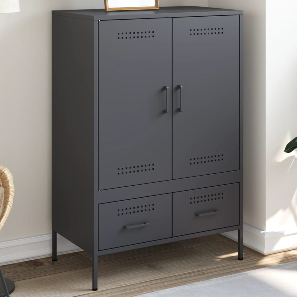 Produktbild för Högskåp antracit 68x39x101,5 cm stål
