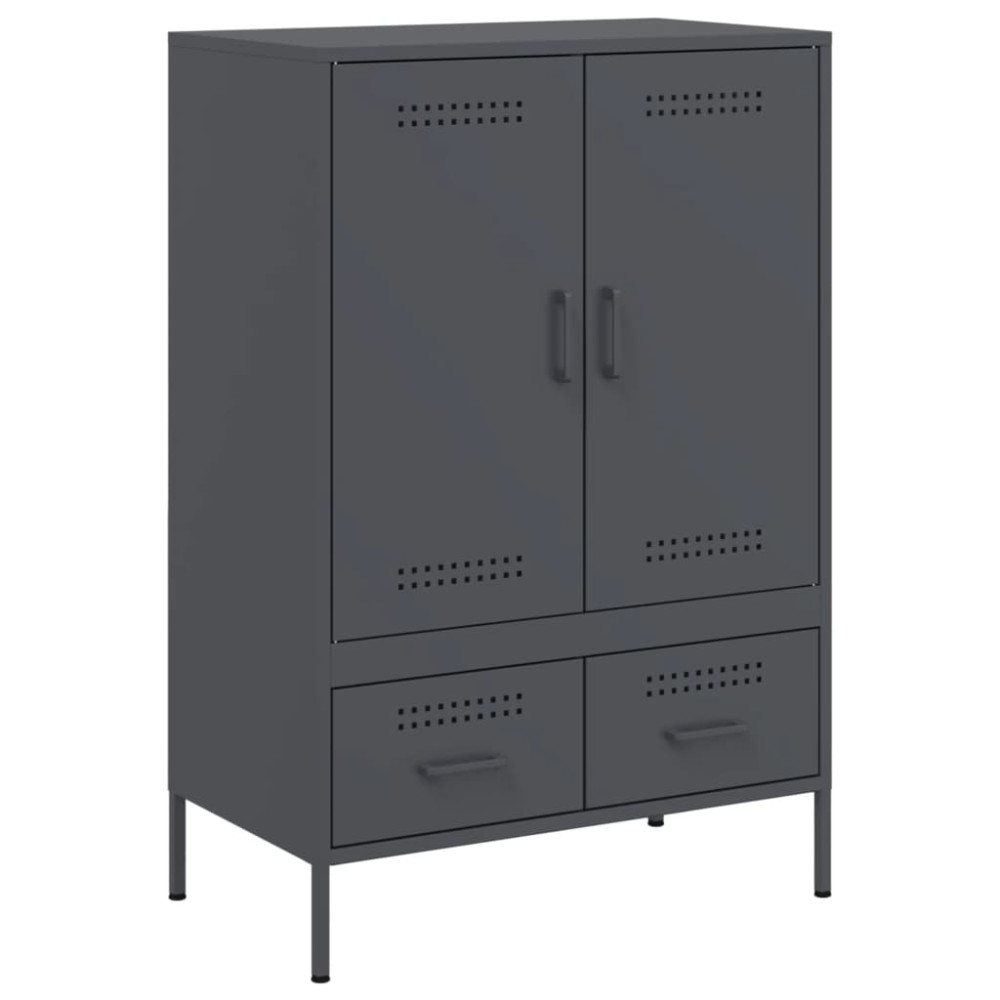 Produktbild för Högskåp antracit 68x39x101,5 cm stål