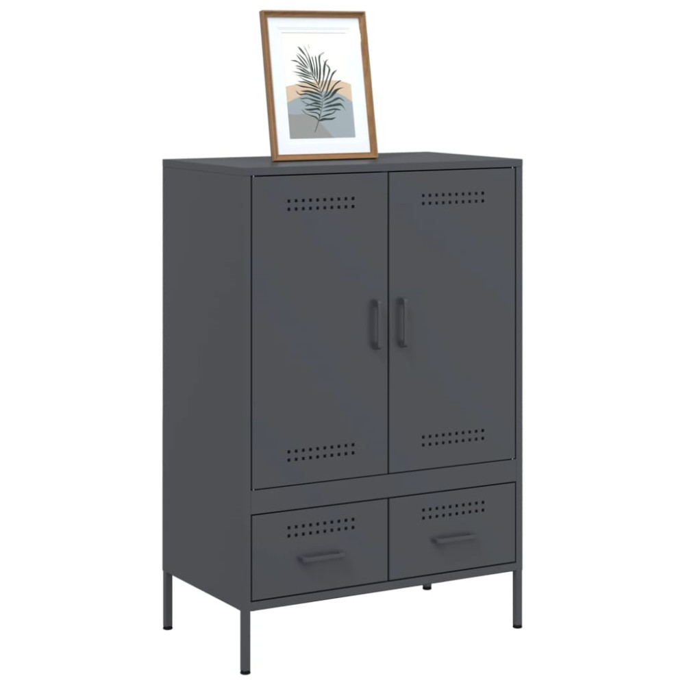 Produktbild för Högskåp antracit 68x39x101,5 cm stål