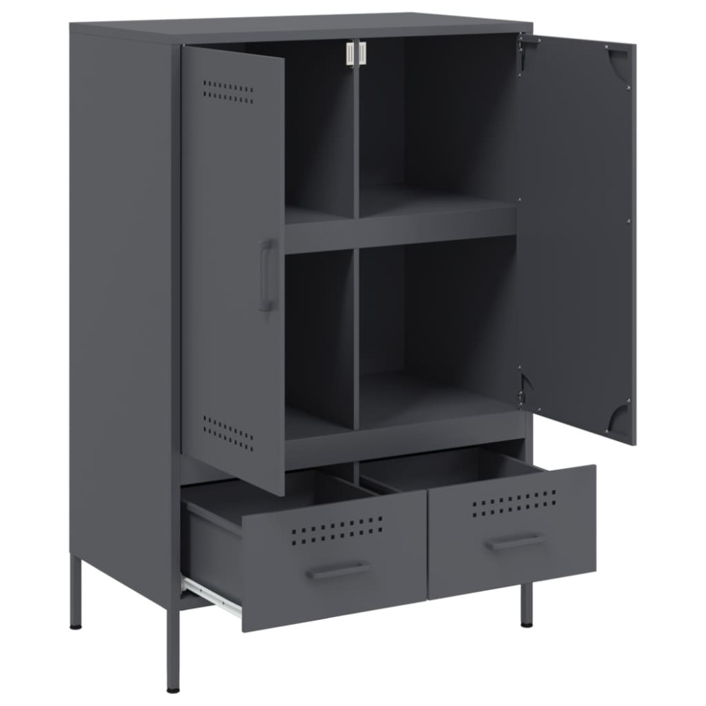Produktbild för Högskåp antracit 68x39x101,5 cm stål