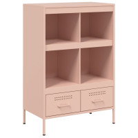 Produktbild för Högskåp rosa 68x39x101,5 cm stål