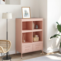 Produktbild för Högskåp rosa 68x39x101,5 cm stål