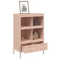 Produktbild för Högskåp rosa 68x39x101,5 cm stål