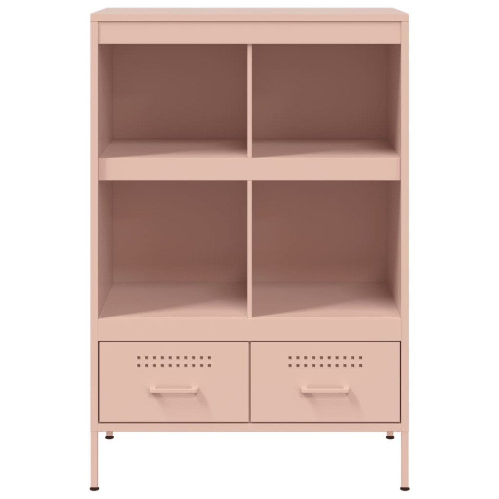 Produktbild för Högskåp rosa 68x39x101,5 cm stål