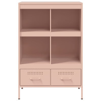 Produktbild för Högskåp rosa 68x39x101,5 cm stål