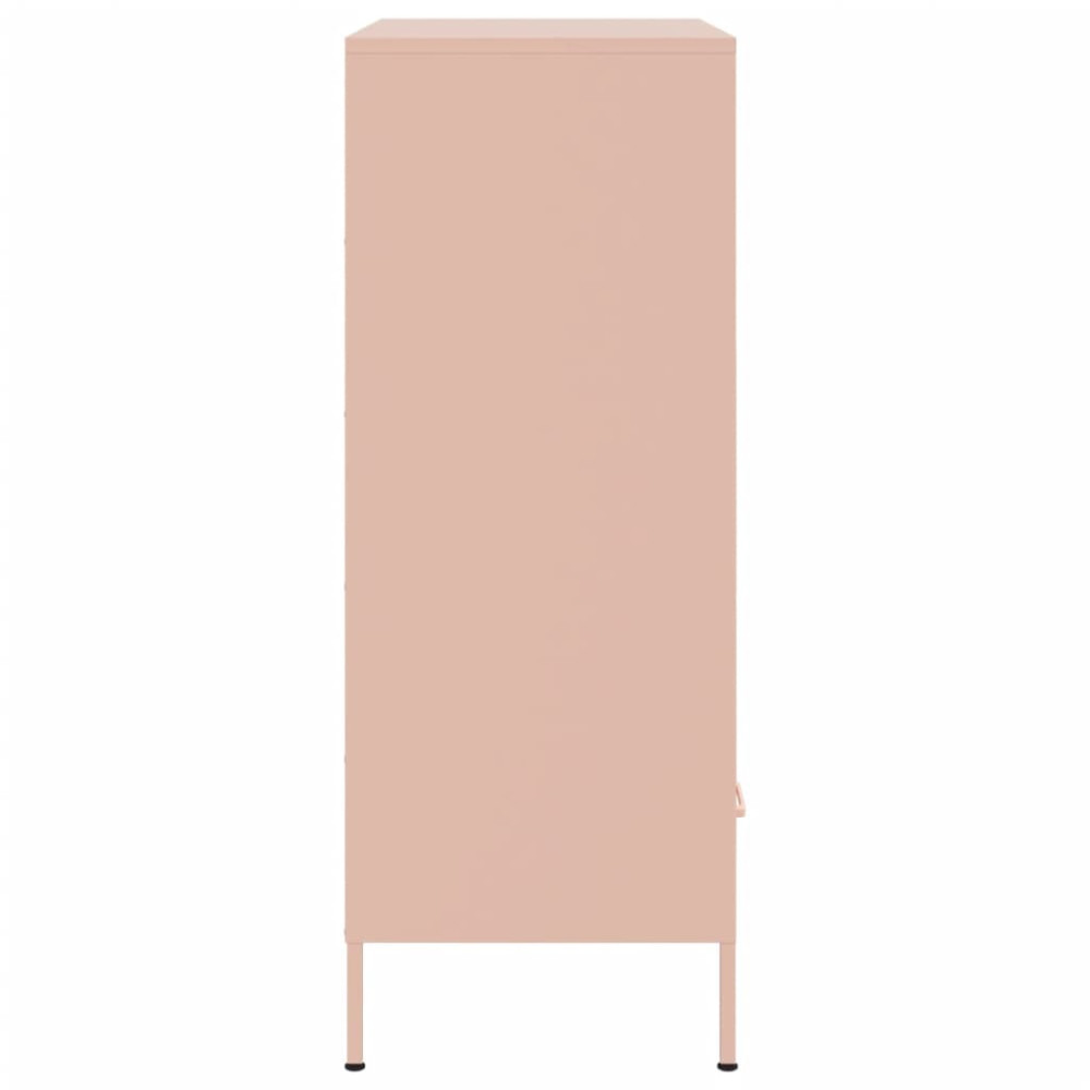 Produktbild för Högskåp rosa 68x39x101,5 cm stål