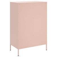 Produktbild för Högskåp rosa 68x39x101,5 cm stål