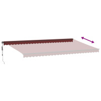 Produktbild för Markis automatiskt infällbar med LEDs vinröd 600x350 cm