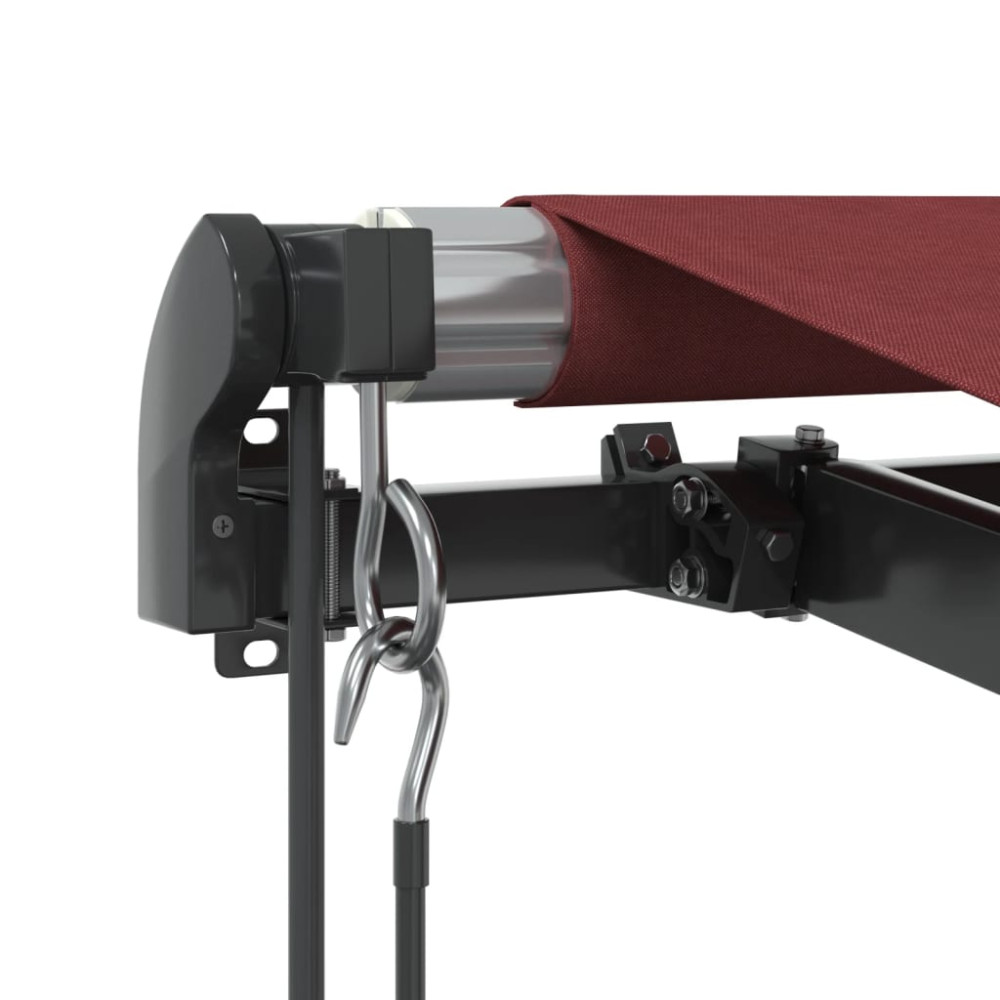 Produktbild för Markis automatiskt infällbar med LEDs vinröd 600x350 cm