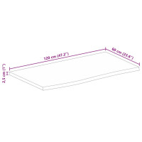 Produktbild för Bordsskiva 120x60x2,5 cm levande kant massivt mangoträ