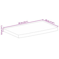 Produktbild för Bordsskiva 50x30x3,8 cm levande kant massivt mangoträ