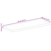 Produktbild för Bordsskiva 70x30x3,8 cm levande kant massivt mangoträ