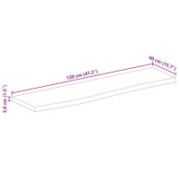 Produktbild för Bordsskiva 120x40x3,8 cm levande kant massivt mangoträ