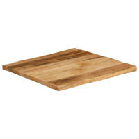 Produktbild för Bordsskiva 40x40x2,5 cm levande kant massivt grovt mangoträ