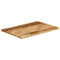 Produktbild för Bordsskiva 80x60x2,5 cm levande kant massivt grovt mangoträ