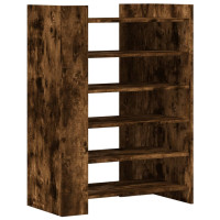 Produktbild för Skoställ rökfärgad ek 74,5x37,5x100 cm konstruerat trä