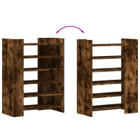 Produktbild för Skoställ rökfärgad ek 74,5x37,5x100 cm konstruerat trä