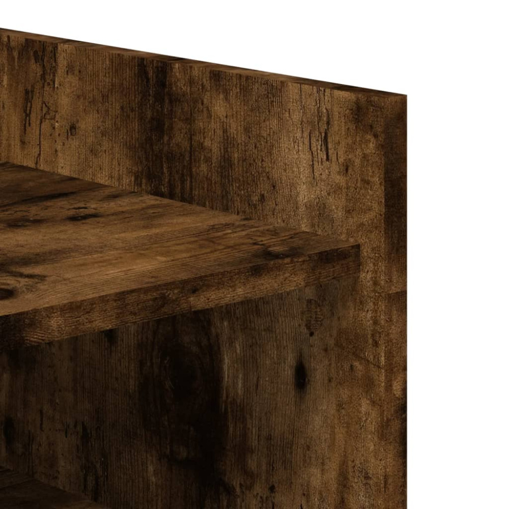 Produktbild för Skoställ rökfärgad ek 74,5x37,5x100 cm konstruerat trä