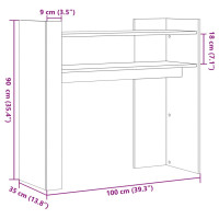 Produktbild för Konsolbord rökfärgad ek 100x35x90 cm konstruerat trä